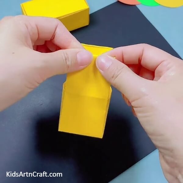 Completing The Square Box- A Step-by-Step Guide to Crafting a Bulldozer with Origami Paper for Kids 