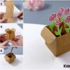 DIY Cardboard Box Flower Pot Craft Tutorial For Kids