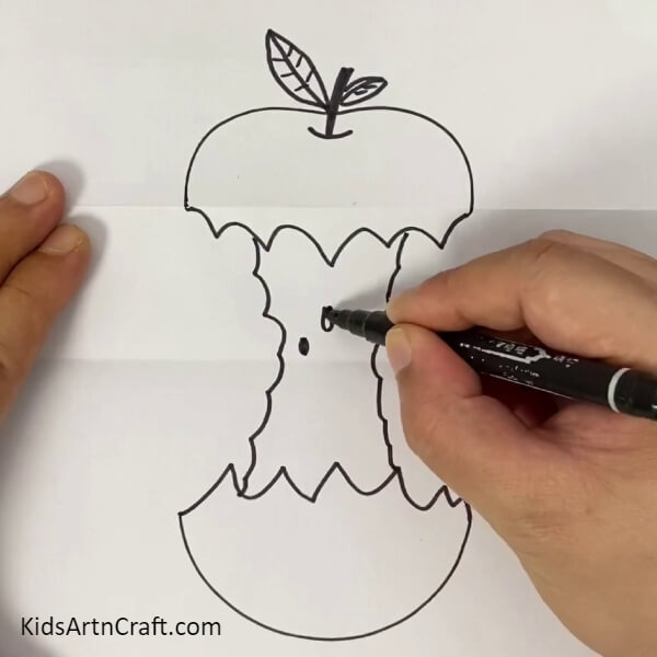 Making An Eaten Apple Inside- Educating kids on how to eat a caterpillar-shaped apple snack 