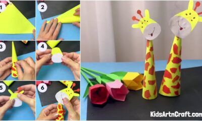 Cone-Shaped Giraffe Paper Decoration Craft For Kids
