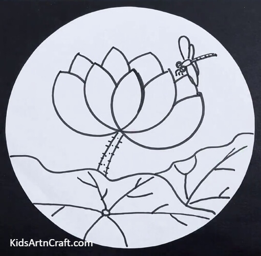 Making The Dragonfly Wings- A helpful tutorial to teach kids how to draw a Lotus
