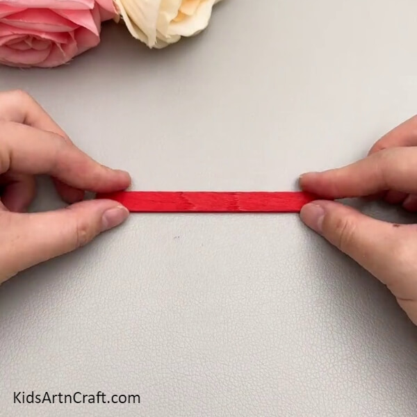 Coloring Red A Popsicle Stick-Construct a Straightforward Bench with Popsicle Sticks for Children