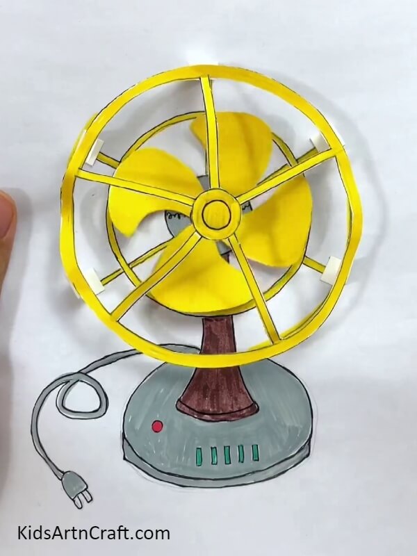 This Is The Final Look Of Your Table Fan Paper Craft- Table Fan Paper Art Plan For Newbies