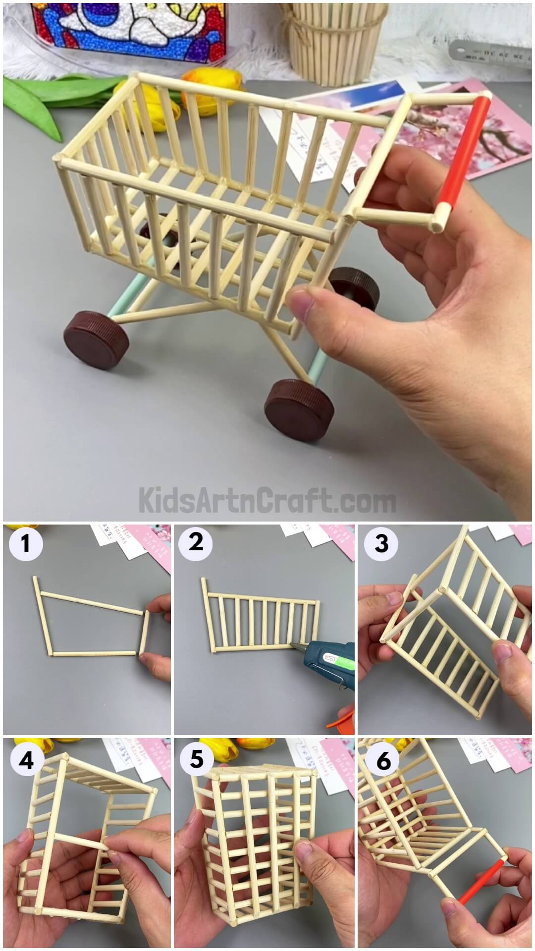  Ice Cream Stick Trolley Model Craft Tutorial For Beginners
