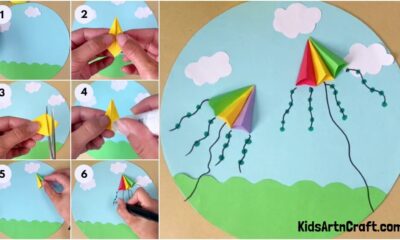 Kites Flying Paper Craft Tutorial For Kids