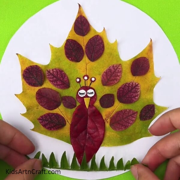 Making Some Grass- An instructional guide on how to put together a Leaf Turkey with the help of children