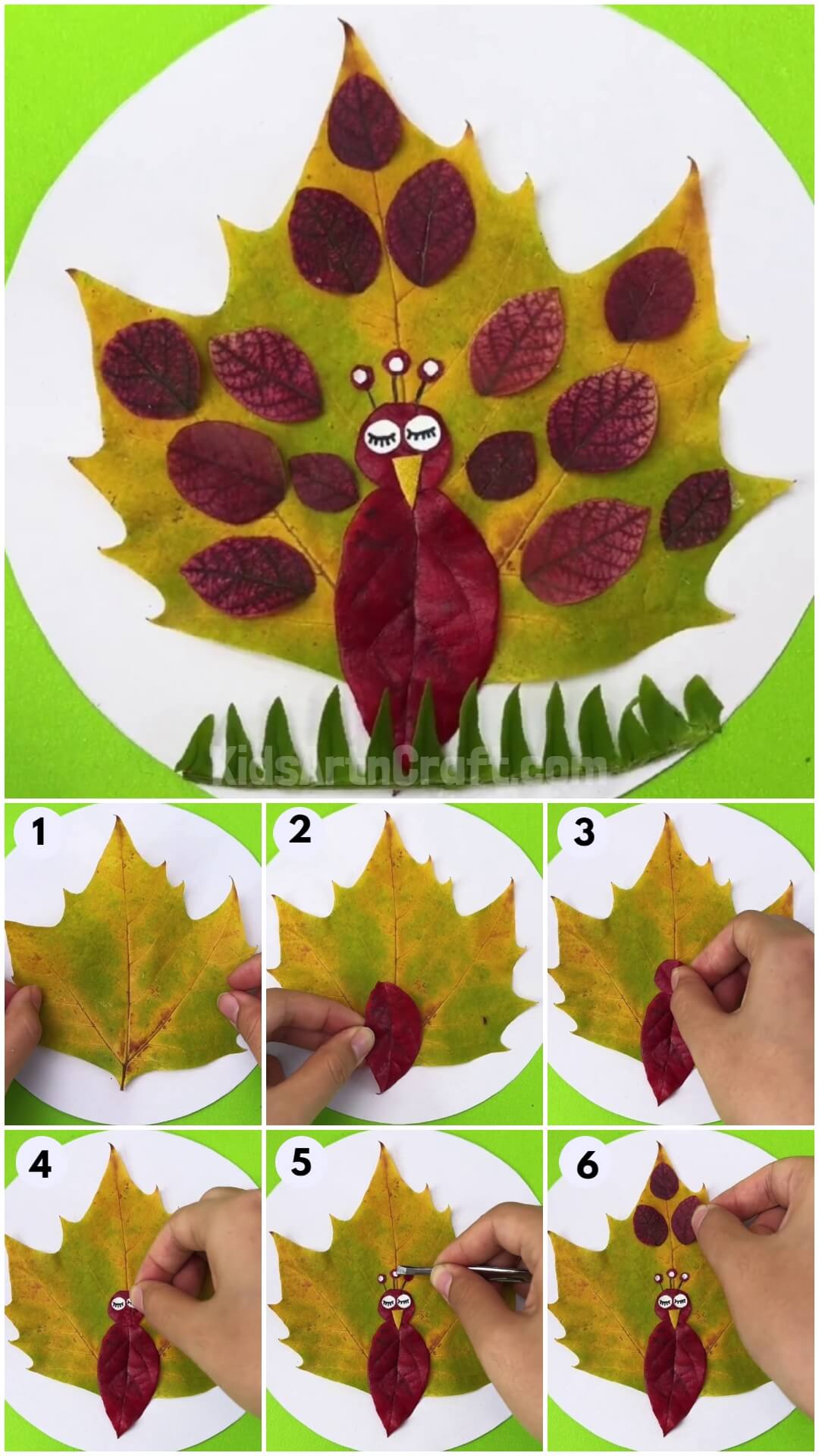  Leaf Turkey Craft Step By Step Tutorial For Kids
