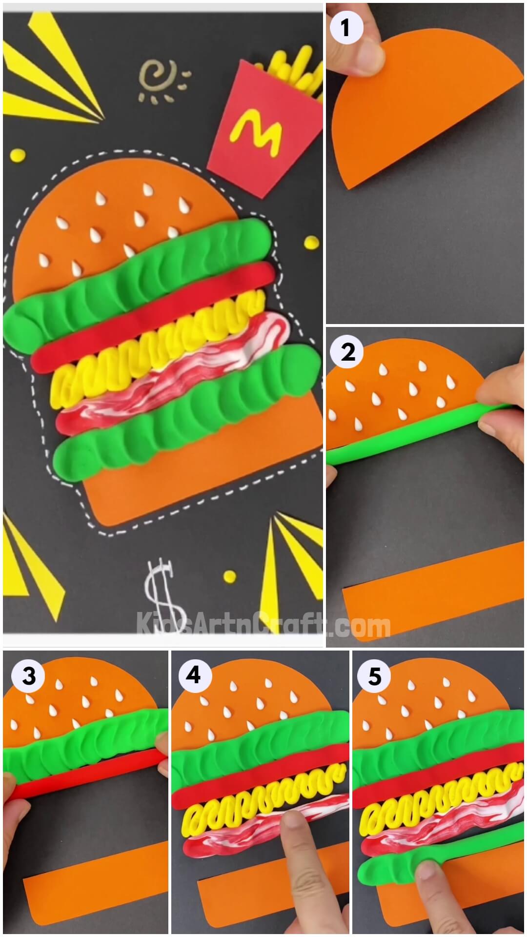 McDonald's Burger And Fries Paper And Clay Craft For Kids