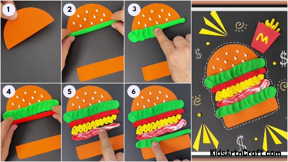 McDonald's Burger And Fries Paper And Clay Craft For Kids