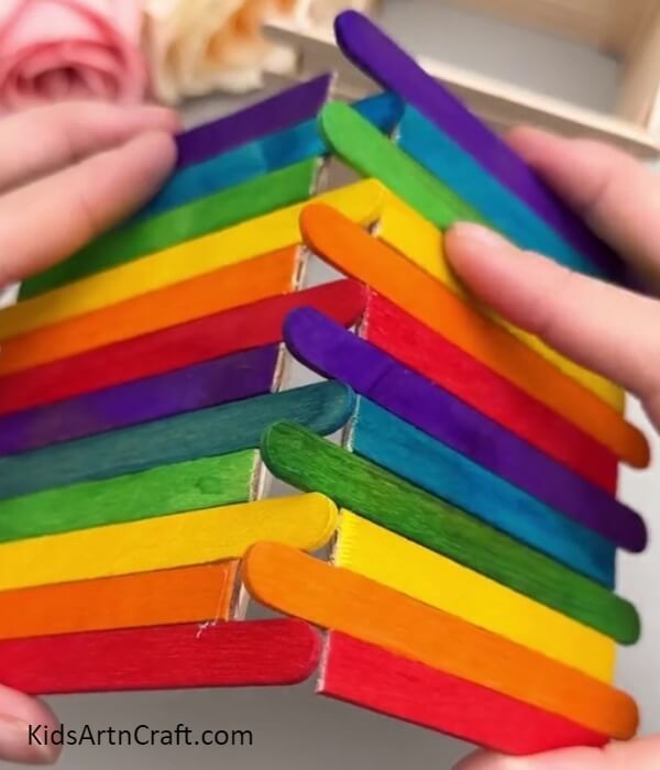 Making The Roof- Crafting a Miniature House with Popsicle Sticks: A Guide for Children