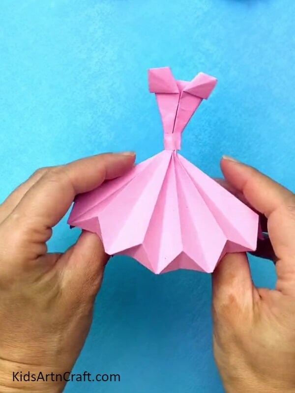 Opening Up the Gown Skirt- Teach kids to make an origami ball gown
