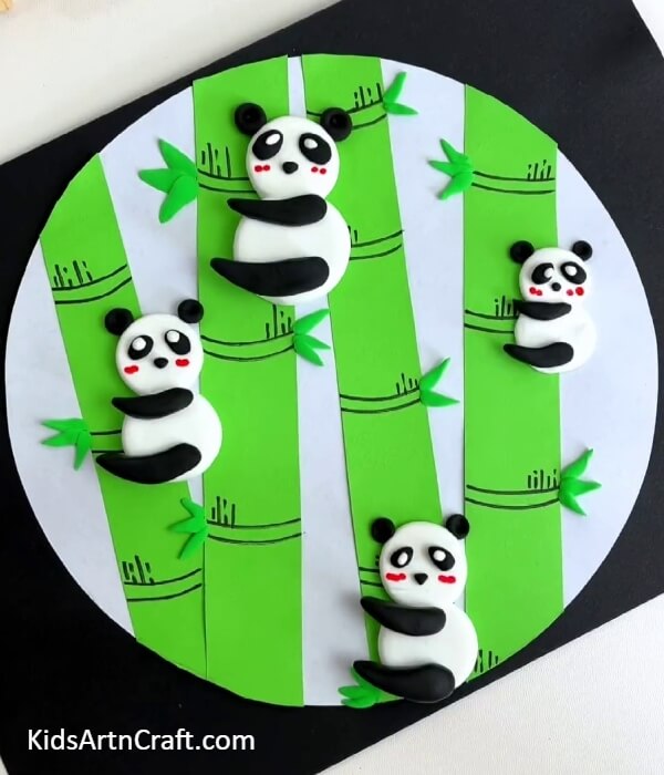 This Is The Final Look Of Your Pandas On Bamboo- Teaching Kids How to Make Pandas Out of Bamboo