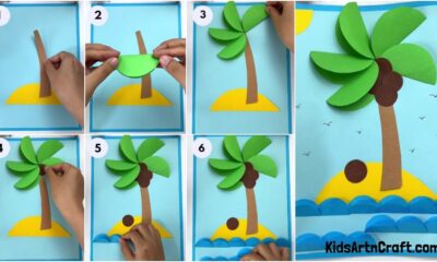 Paper Coconut Tree Craft Tutorial For Kids