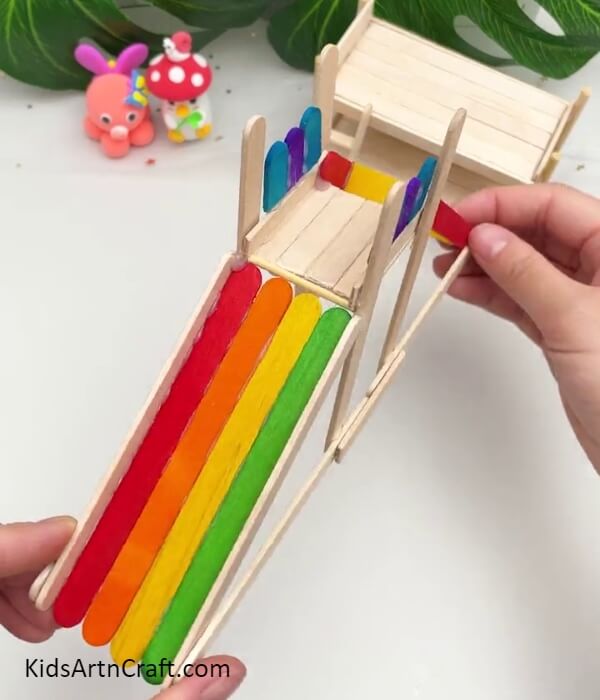 This Is The Final Look Of Your Popsicle Stick Slide!- Building a Model Craft With Popsicle Sticks Guide for Kids