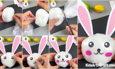 Easy Rabbit Cotton Stuffed Toy Craft Tutorial For Beginners
