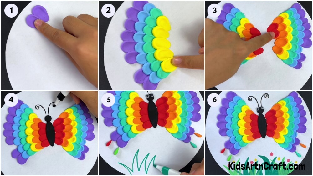 Rainbow Butterfly Clay Craft Tutorial For Kids