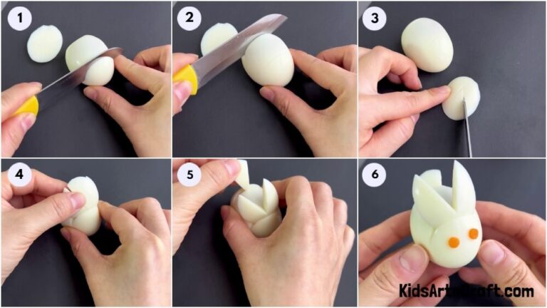 Boiled Egg Hack Rabbit Carving Tutorial For Kids - Kids Art & Craft