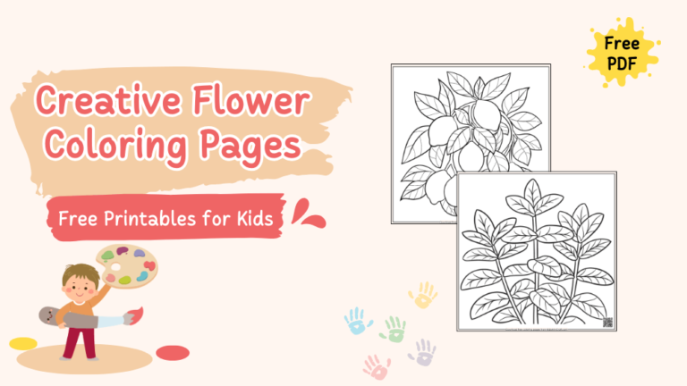 Creative Flower Coloring Pages For Kids - Free to Print - Kids Art & Craft