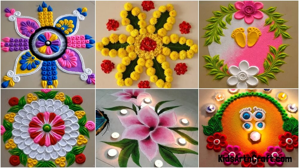 Easy Rangoli Design for Home Decor