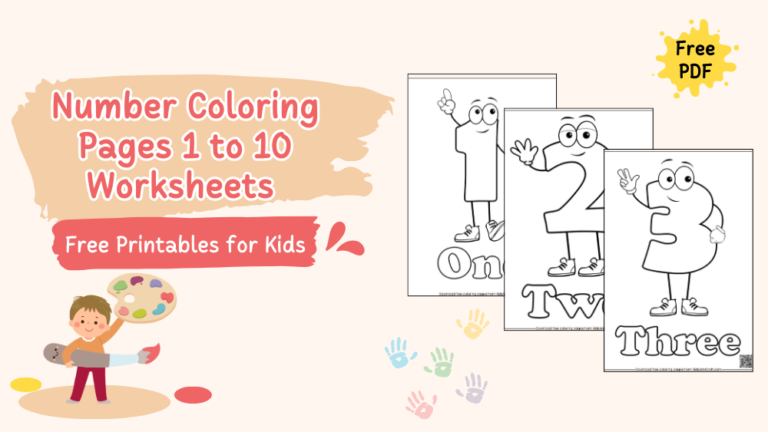 Number Coloring Pages 1 to 10 Worksheets for Preschool Kids - Kids Art ...