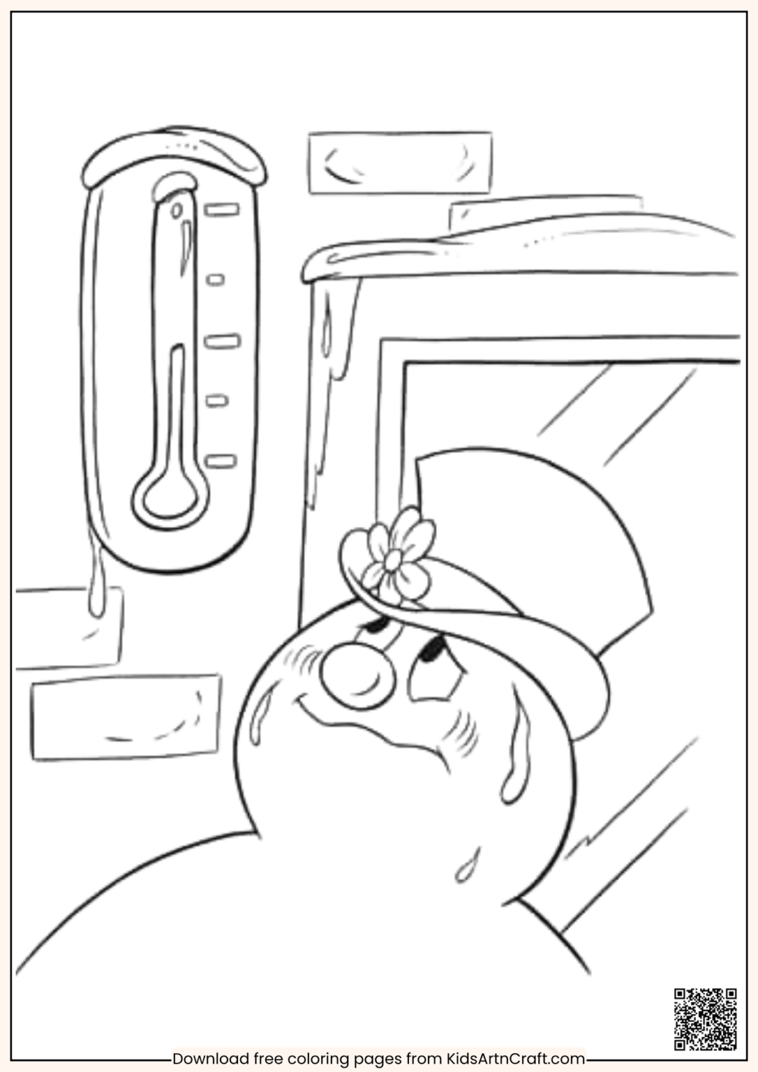 Frosty The Snowman Cartoon Character Coloring Pages For Kids - Kids Art ...
