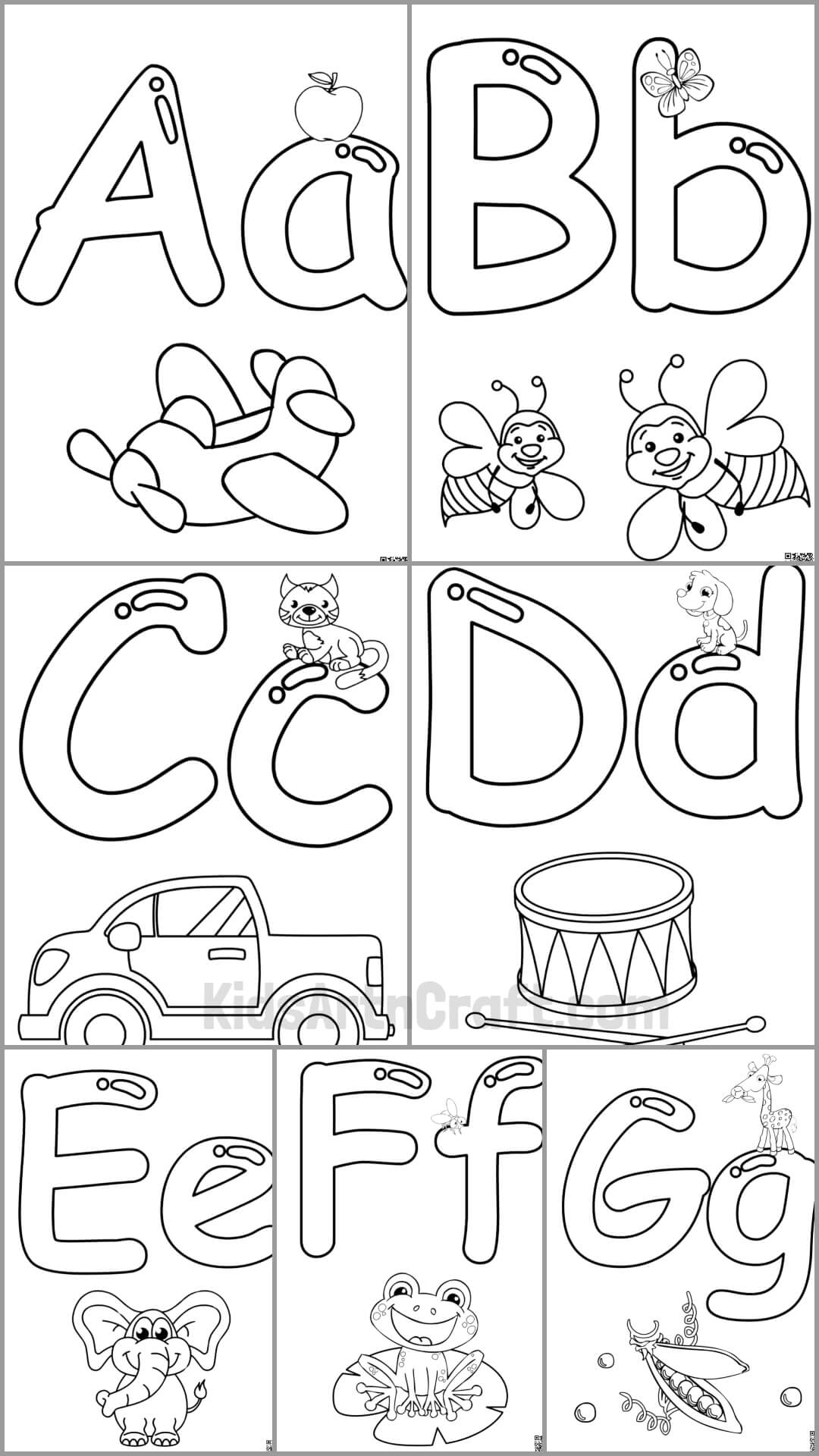 Kid Alphabet Coloring Pages