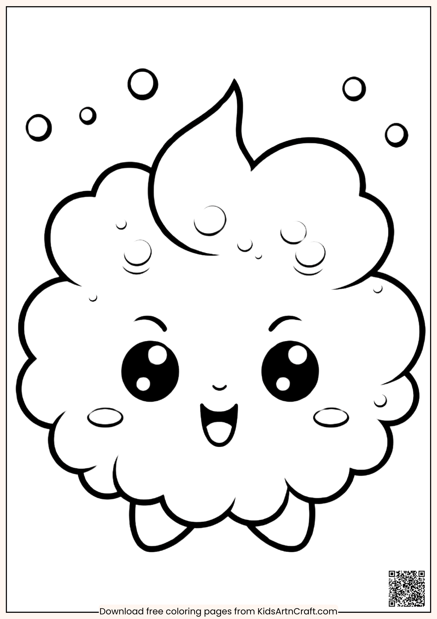 Amazing Cartoon Cloud Coloring Page for Kids