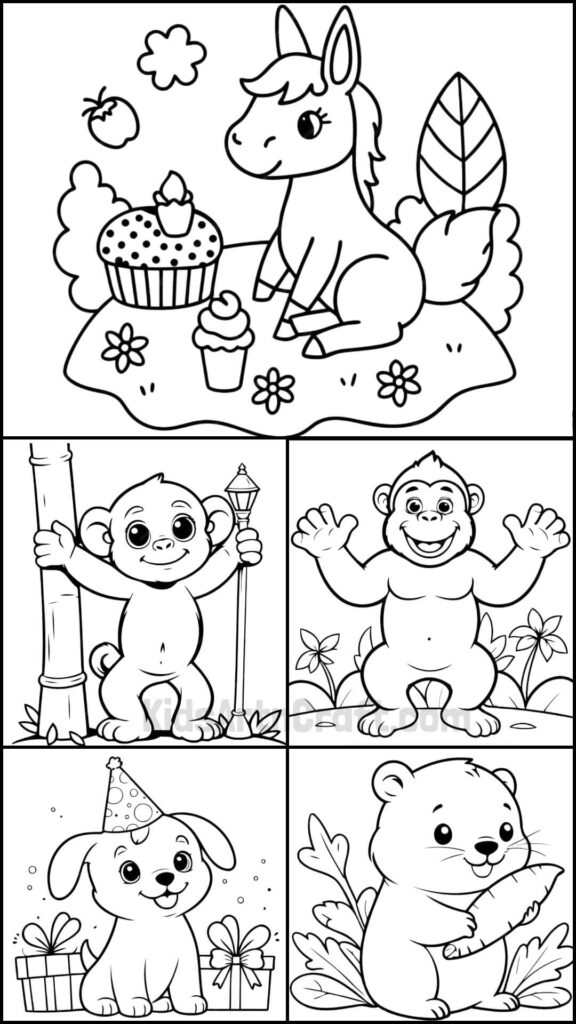 Animal Coloring Pages For Kids - Free Printable Worksheets - Kids Art ...