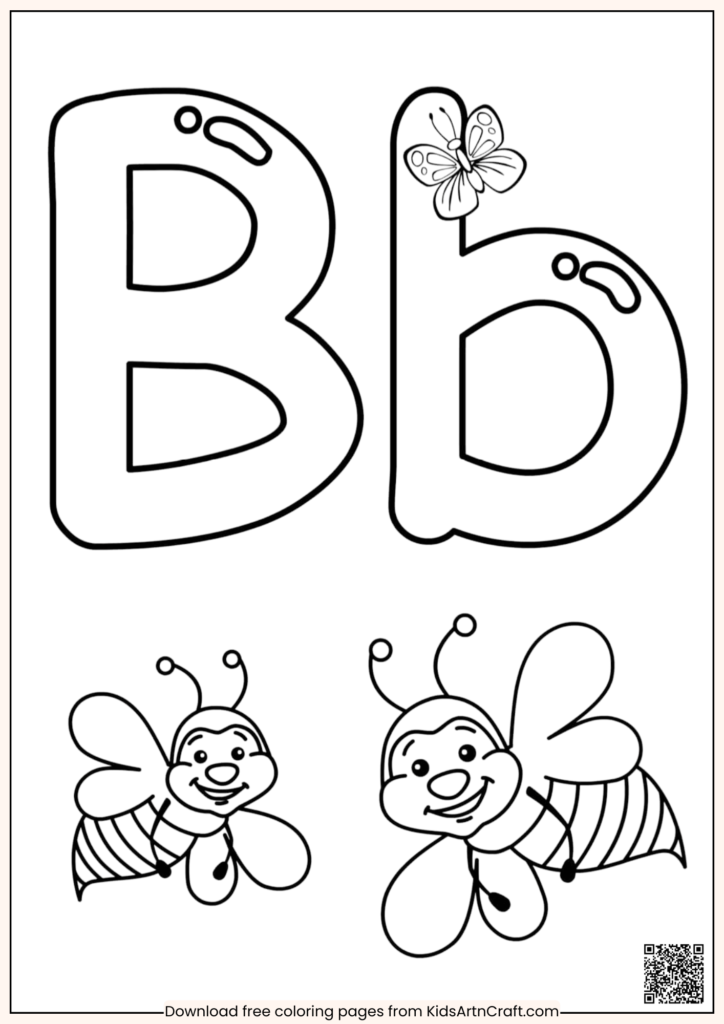 Alphabet Coloring Page Worksheets For Kids - Kids Art & Craft
