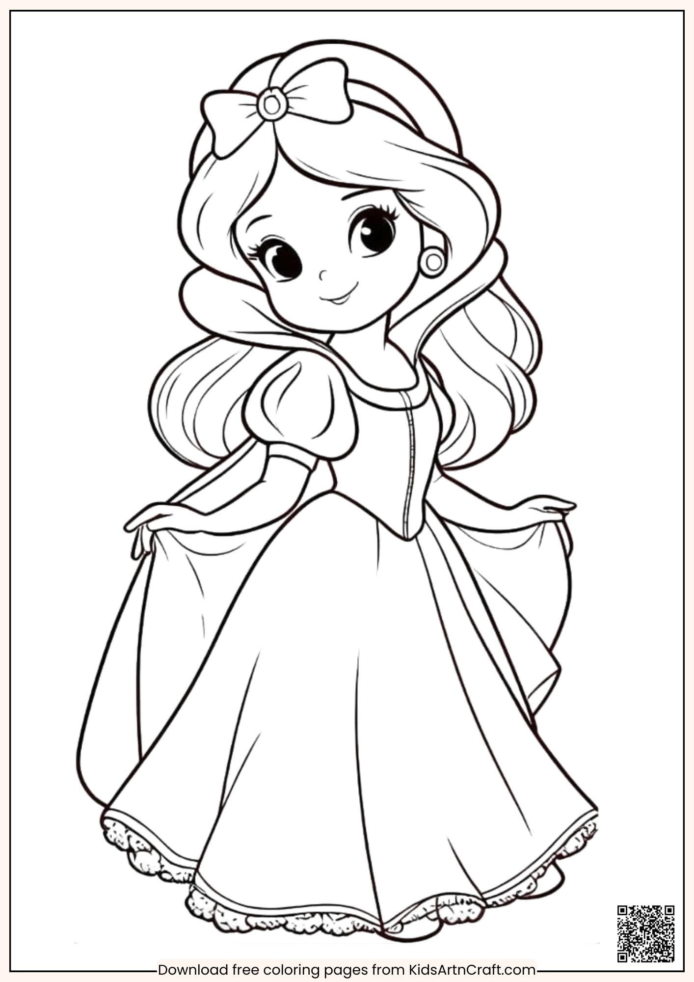 Beautiful Princess Coloring Page for Kids