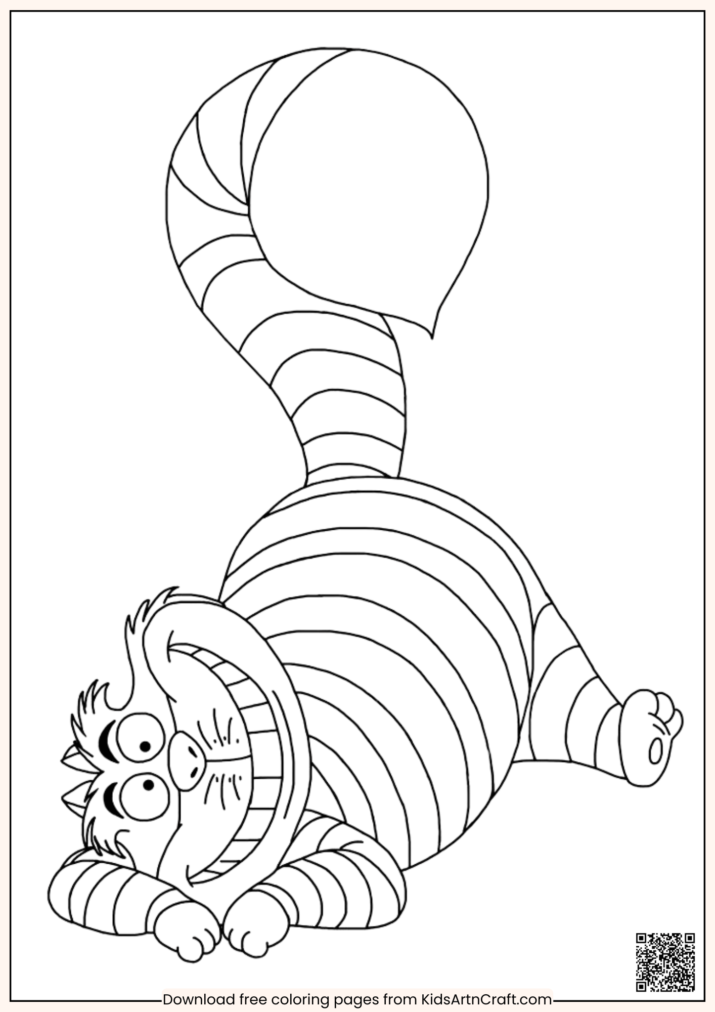 Cheshire Cat Coloring Page for Kids