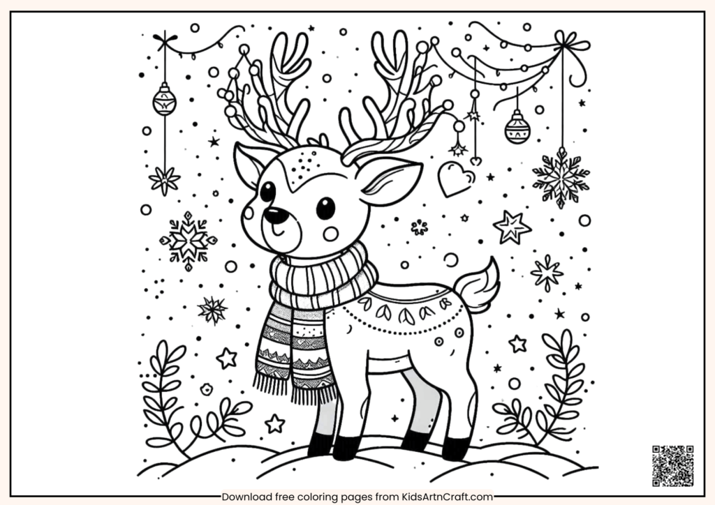 Festive Christmas Coloring Page Worksheets for Kids - Kids Art & Craft