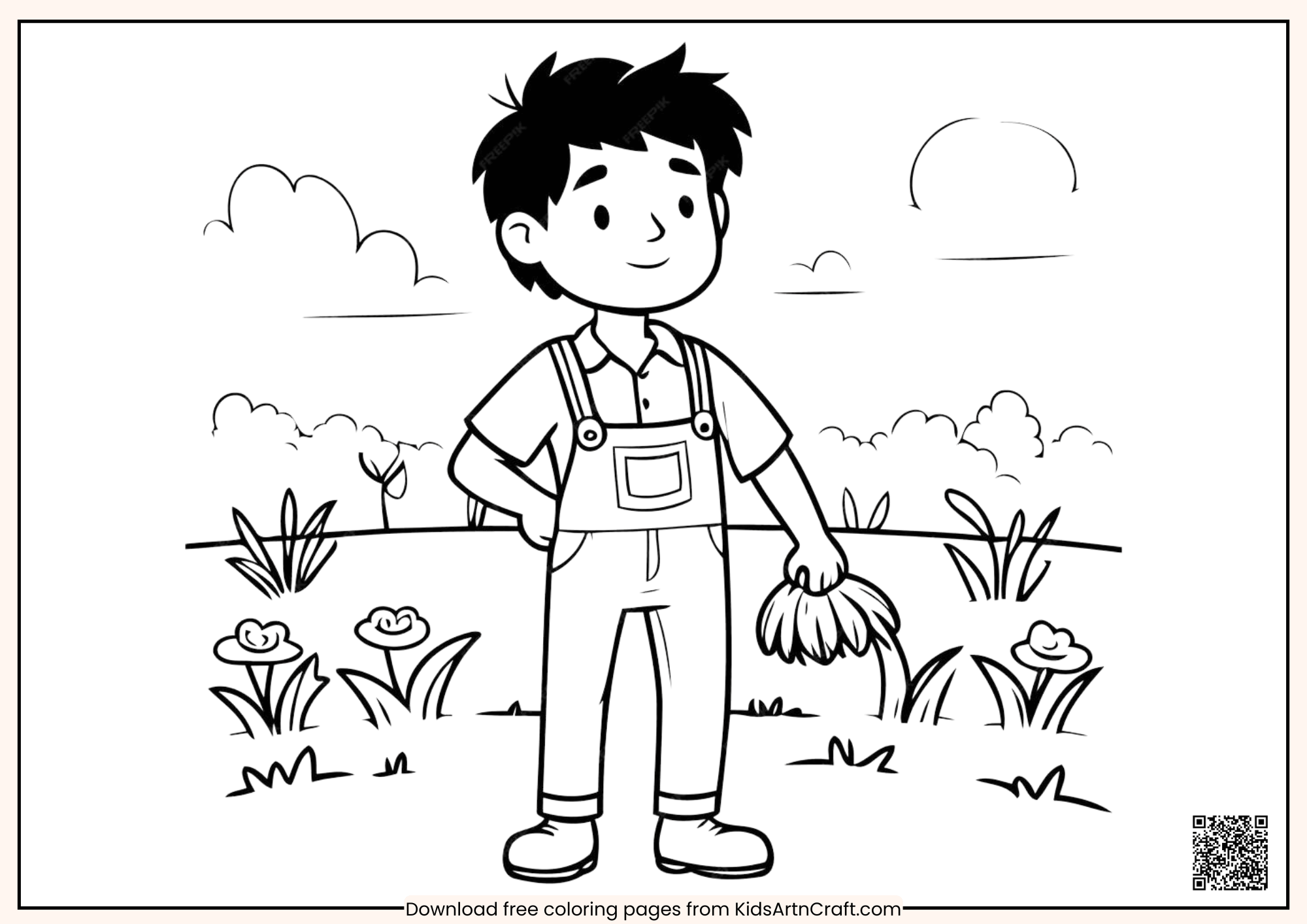 Coloring Page for Kids: Boys & Girls