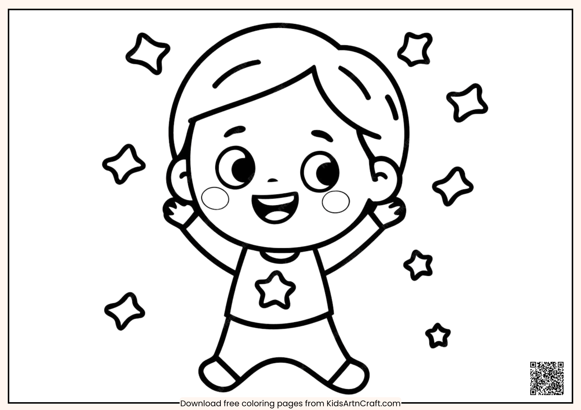Boys and Girls: Fun Coloring Page for Children