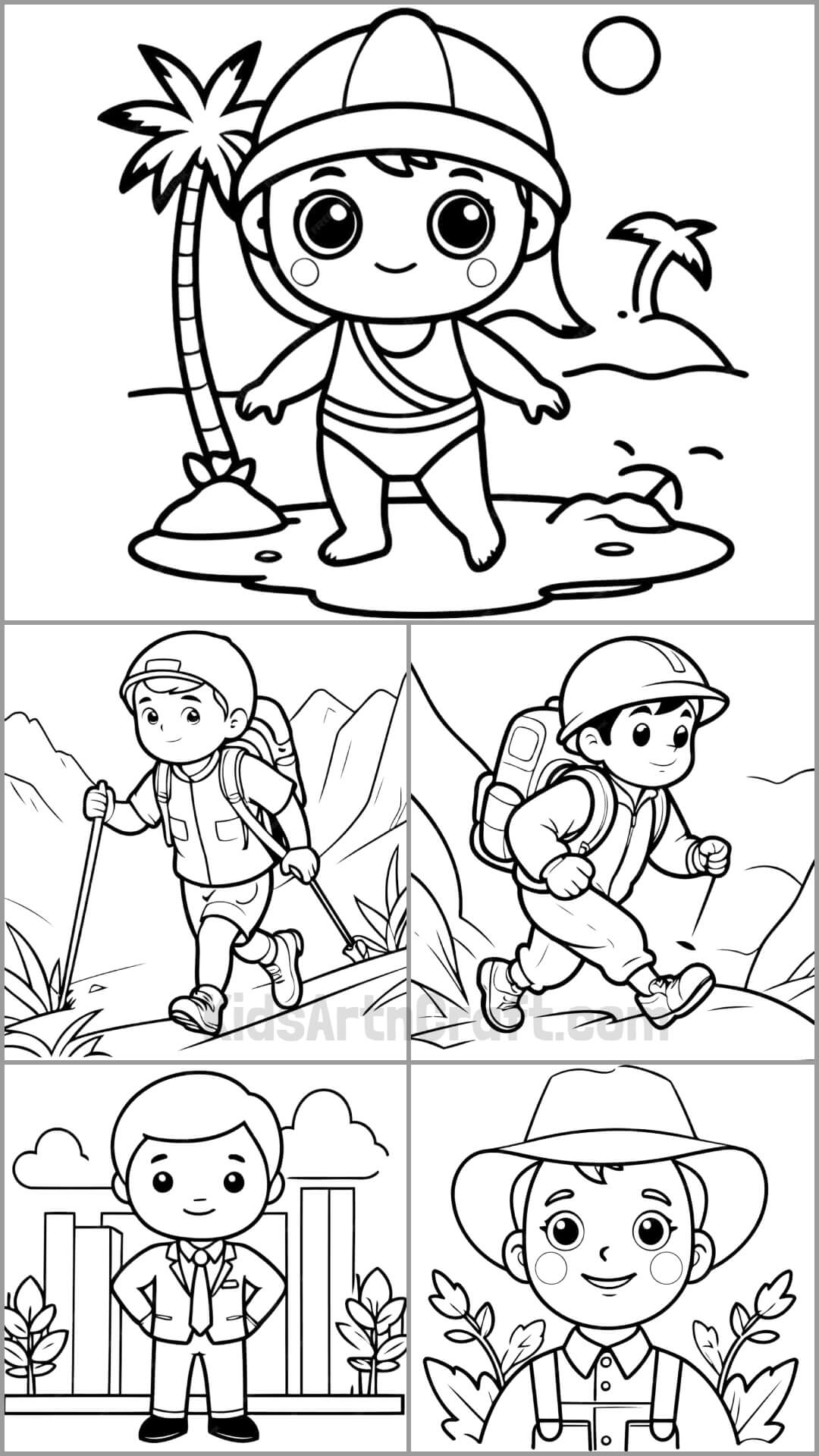 Girls & Boys Coloring Page For Kids
