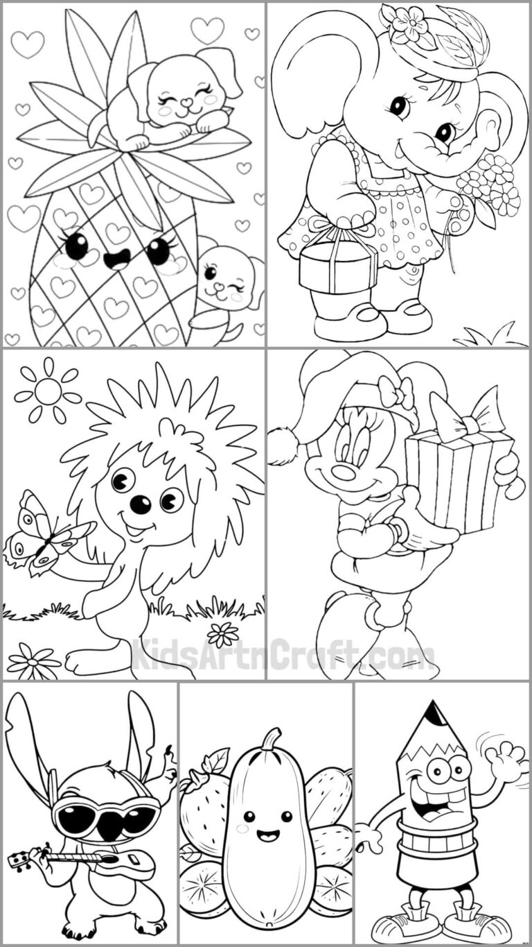 Kids’ Cartoon Character Coloring Worksheets - Free and Printable - Kids ...