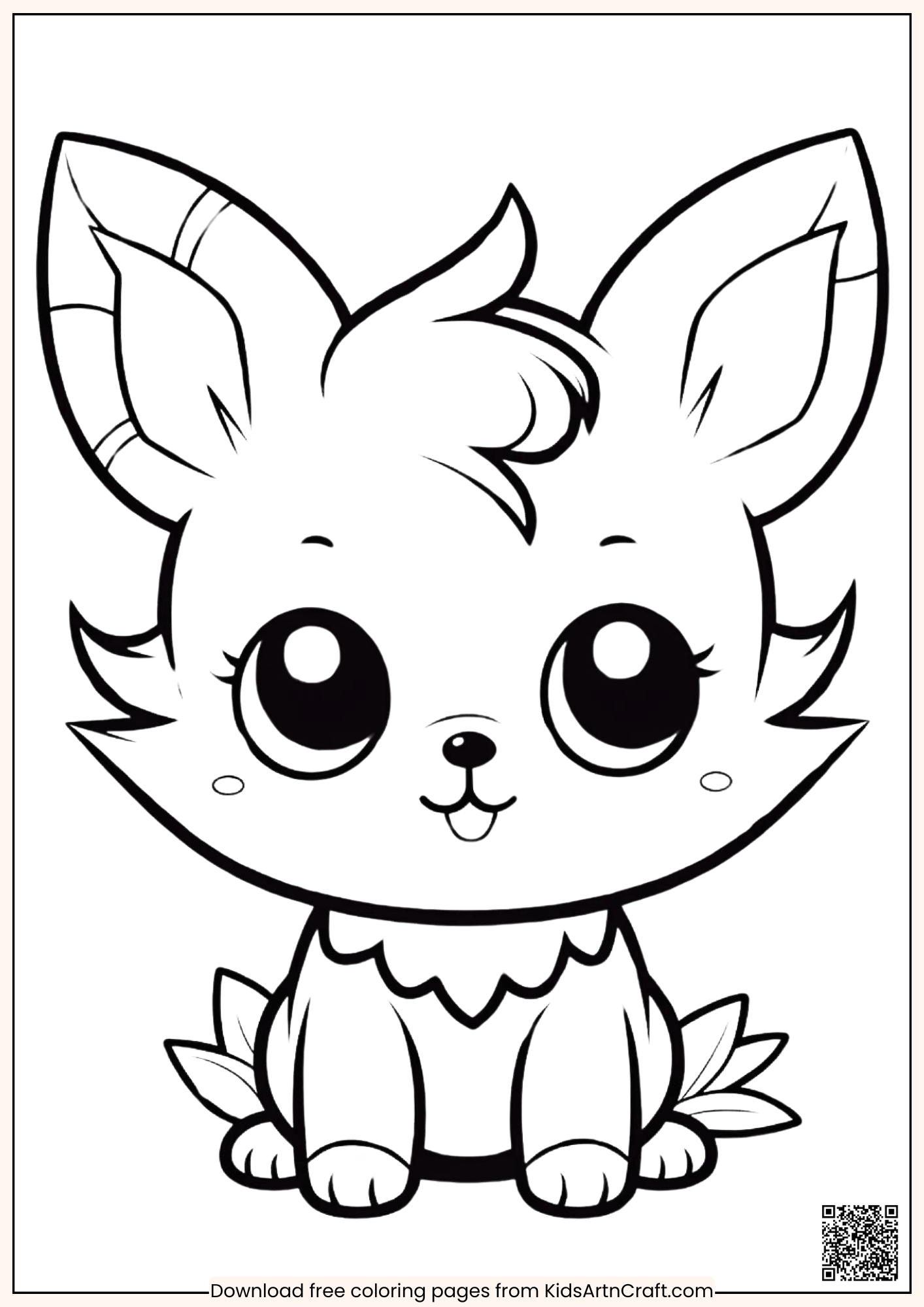 Pretty Baby Wolf Coloring Page for Kids