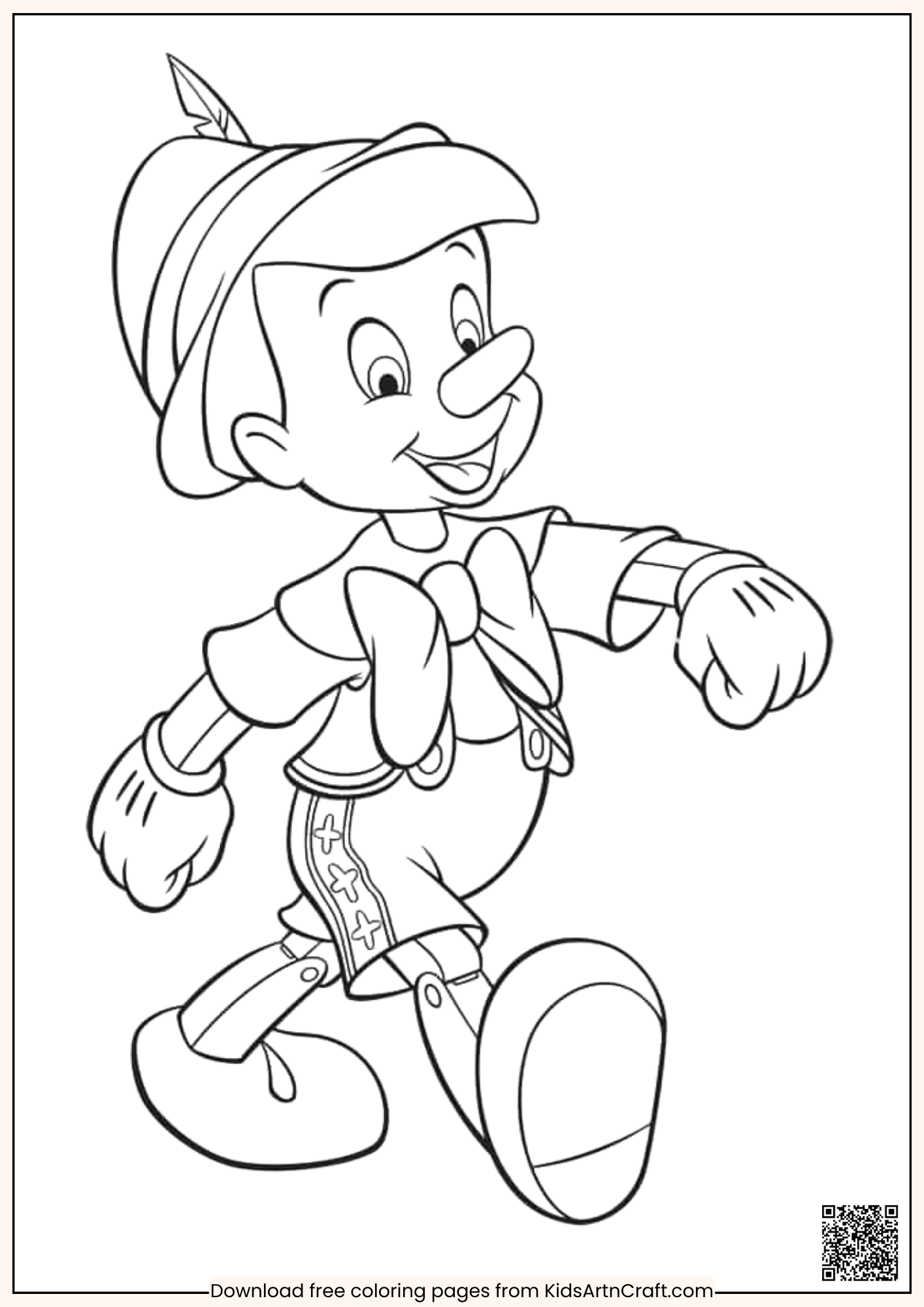 Printable Pinocchio Coloring Page For Kids