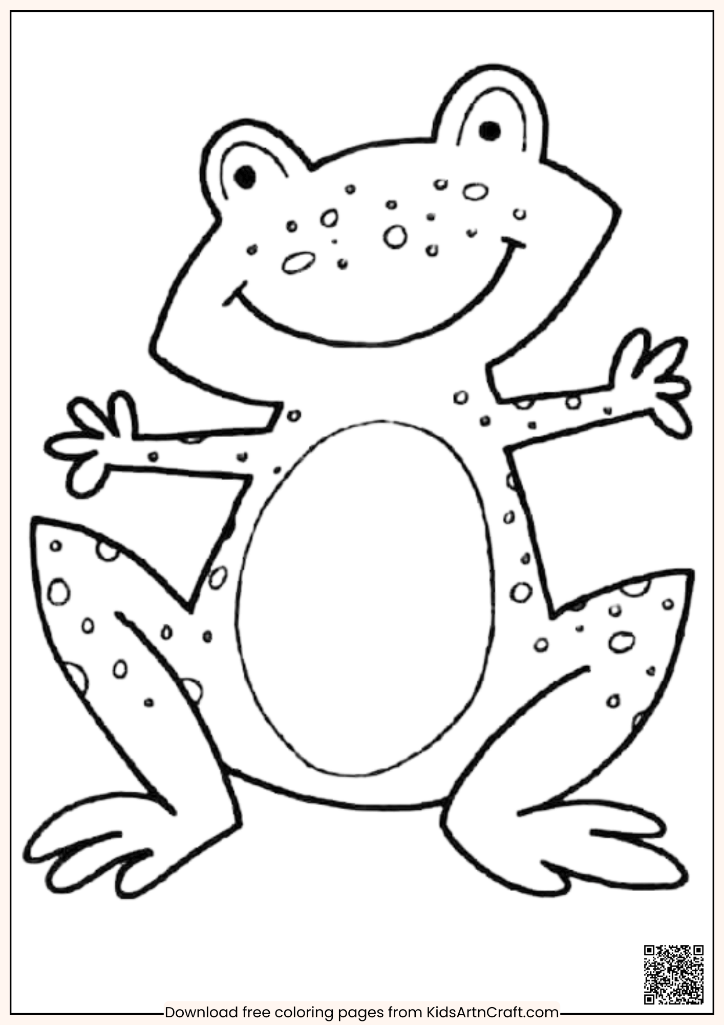 Realistic Frog Coloring Page For Kids