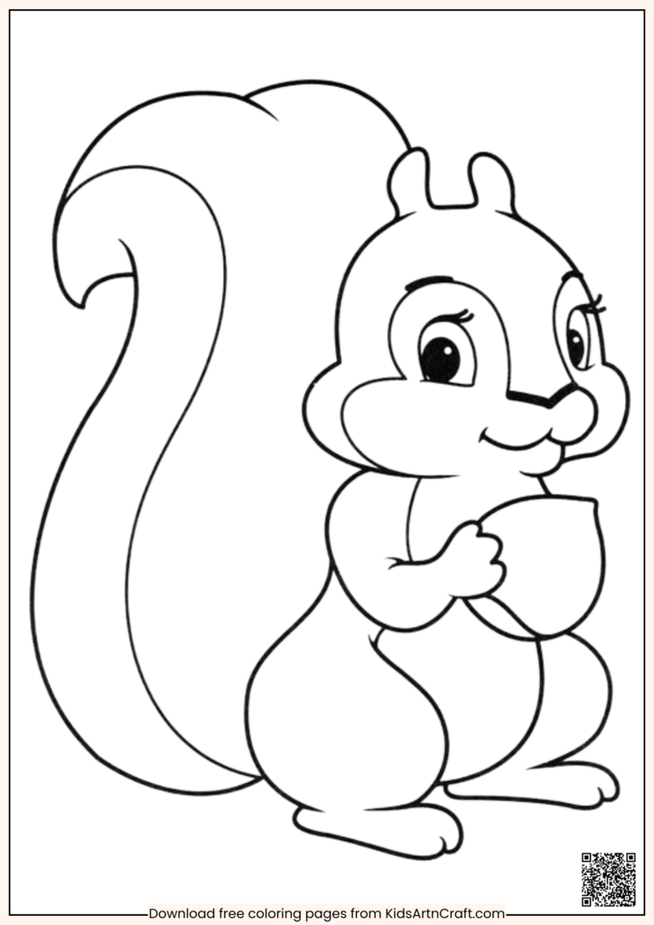 Awesome Animal Coloring Pages For - Super Cute Squirrel Coloring Page For Kids 15 724x1024 