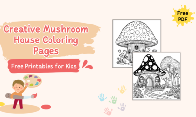 Creative Mushroom House Coloring Pages For Kids
