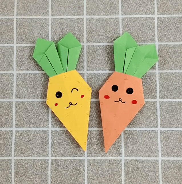 Easy Carrot Paper Origami Craft For Kids