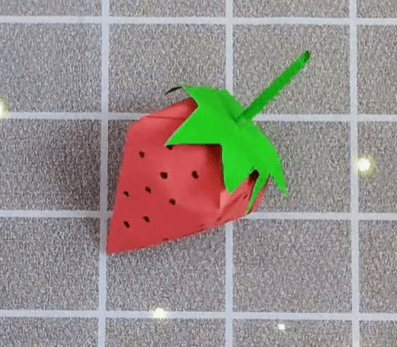 Simple Strawberry Origami Paper Craft Idea