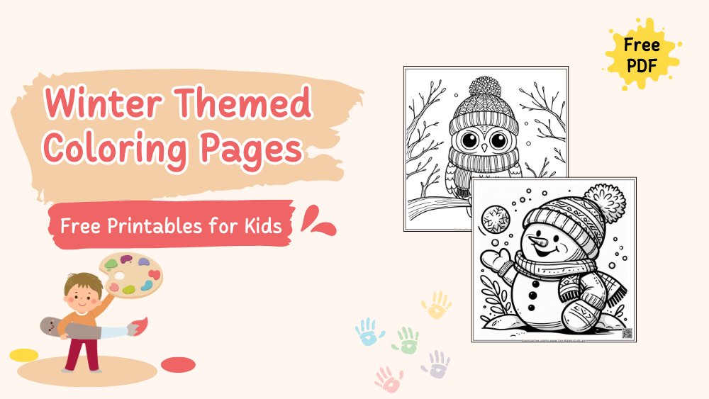 Winter Themed Coloring Pages For Kids - Free Worksheet Printable