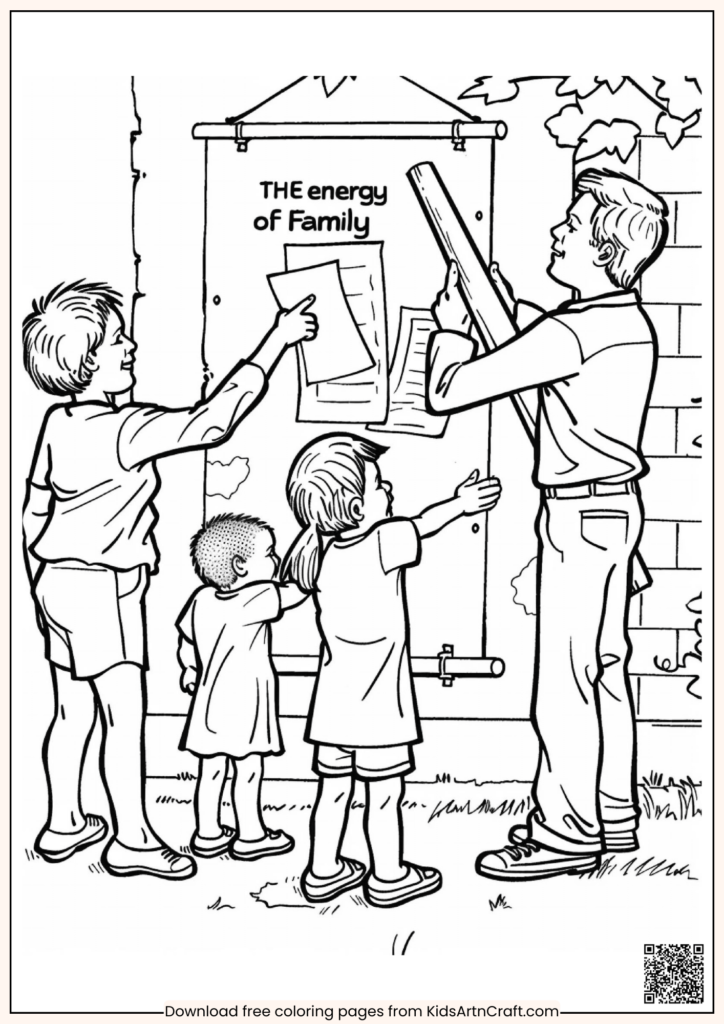 Family Coloring Page Worksheets For Kids - Kids Art & Craft