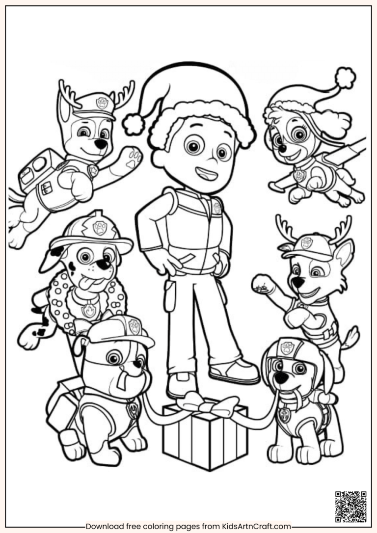 Creative Paw Patrol Christmas Coloring Pages For Kids - Kids Art & Craft