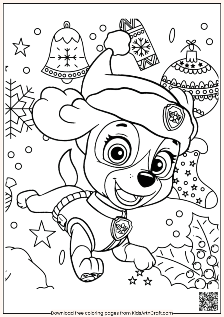 Creative Paw Patrol Christmas Coloring Pages For Kids - Kids Art & Craft