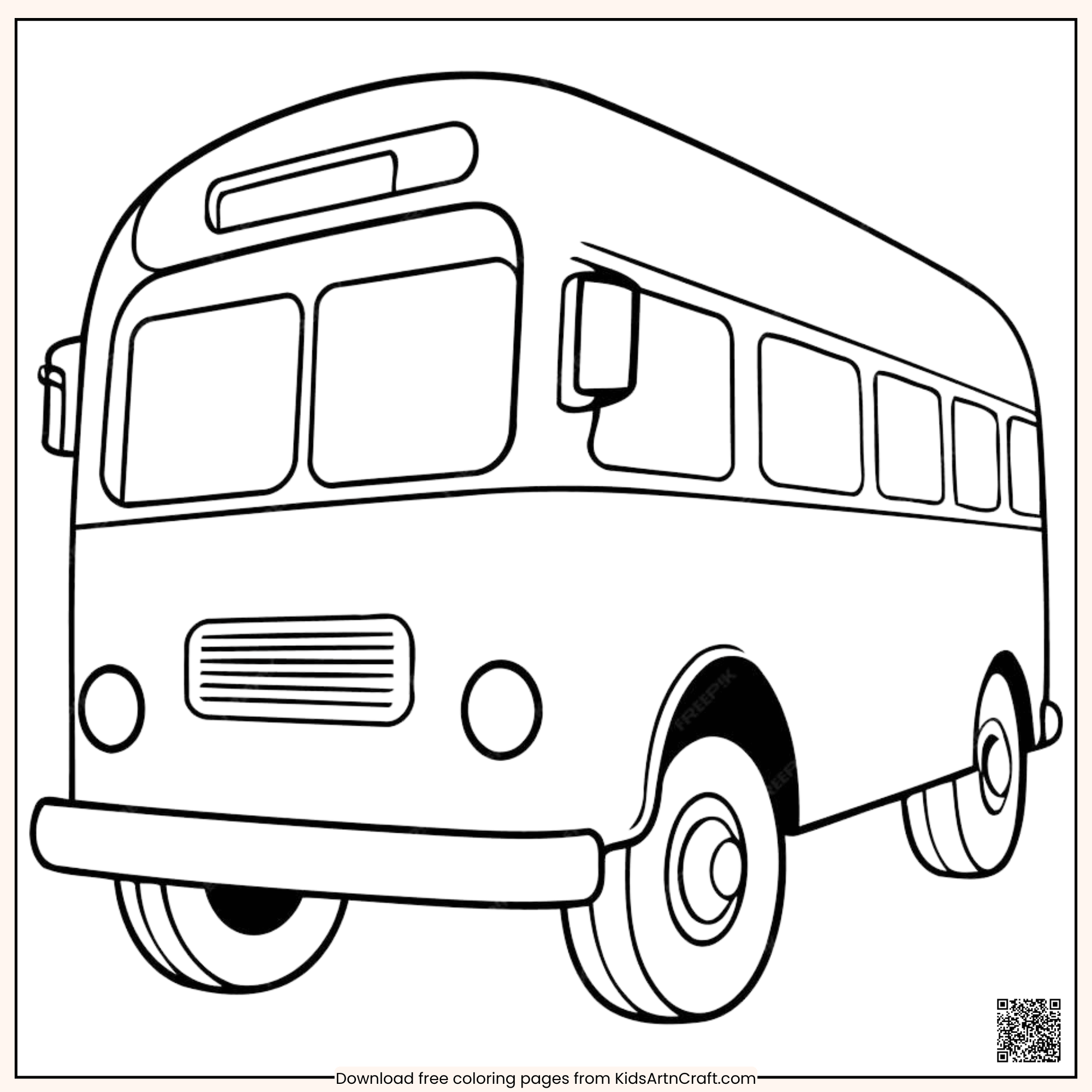 Creative School Bus Coloring Page for kids
