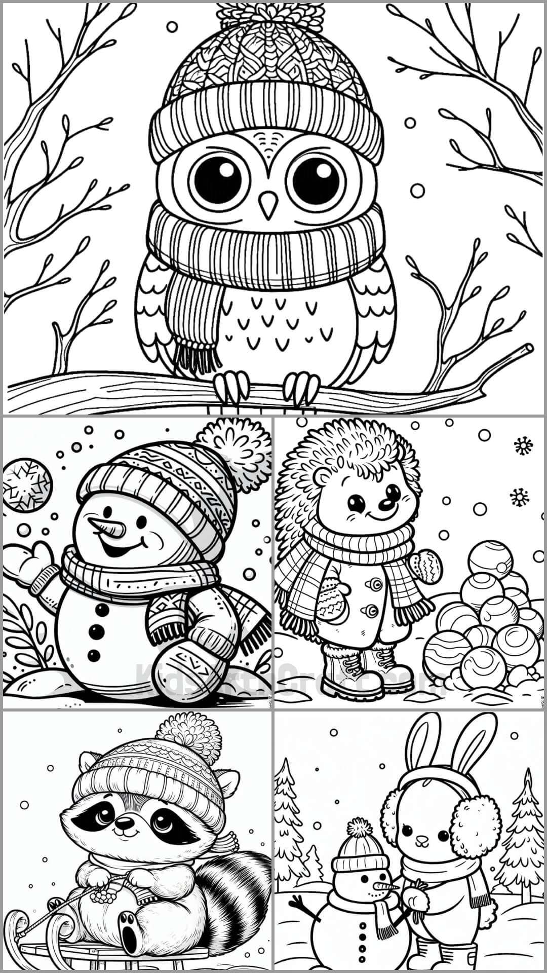 Winter Themed Coloring Pages For Kids - Free Worksheet Printable