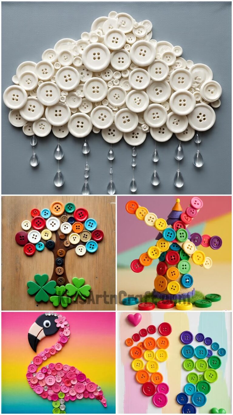 Beautiful Button Craft Ideas for Kids - Kids Art & Craft